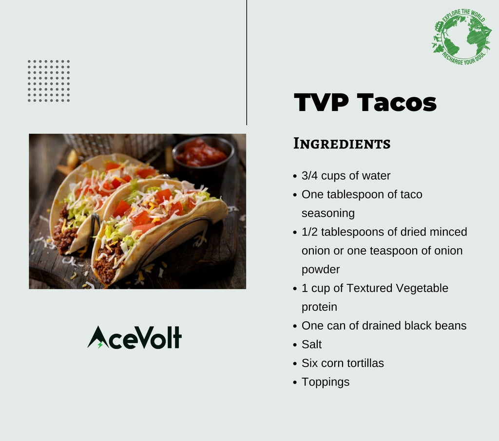 TVP tacos for camping