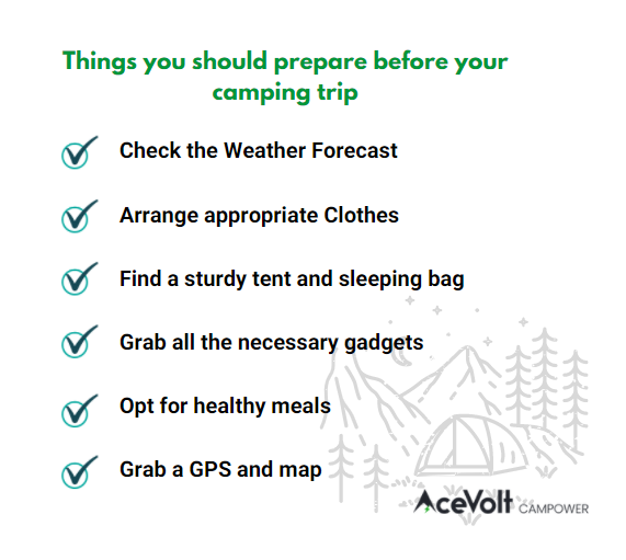 A camping check list: Things you should prepare before your camping trip