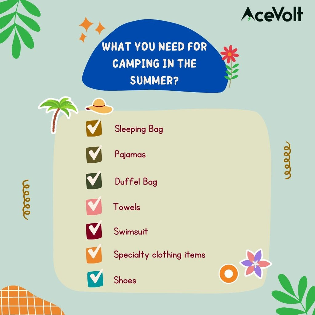 WHAT YOU NEED FOR CAMPING IN THE SUMMER