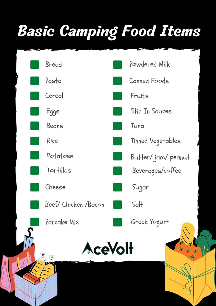 basic camping food checklist