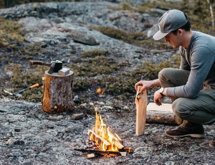 Use portable power station to start a campfire