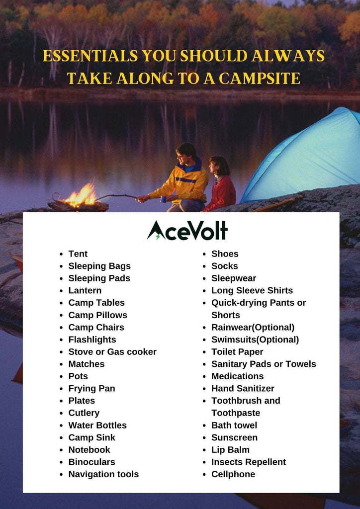 essentials you should always take along to a campsite