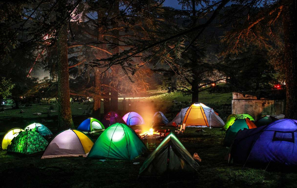 luxury camping tent with acevolt portable power station