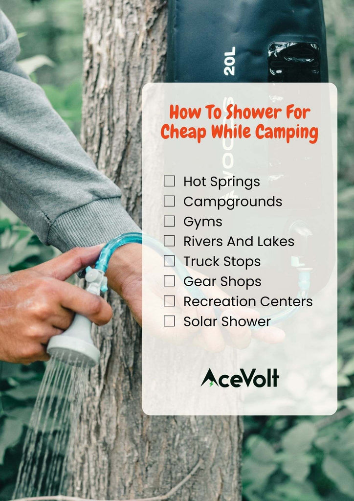 how to shower cheap while camping