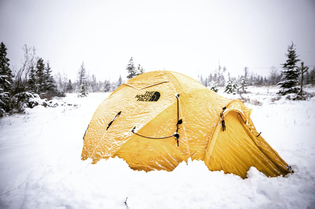 winter camping tent with acevolt portable power station
