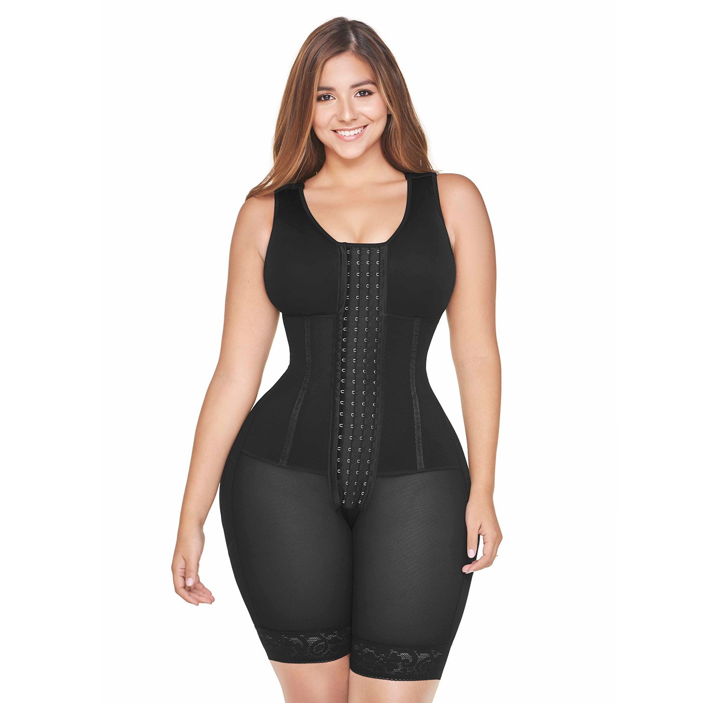 Knee-Length Build-In Bra Full Body Shapewear