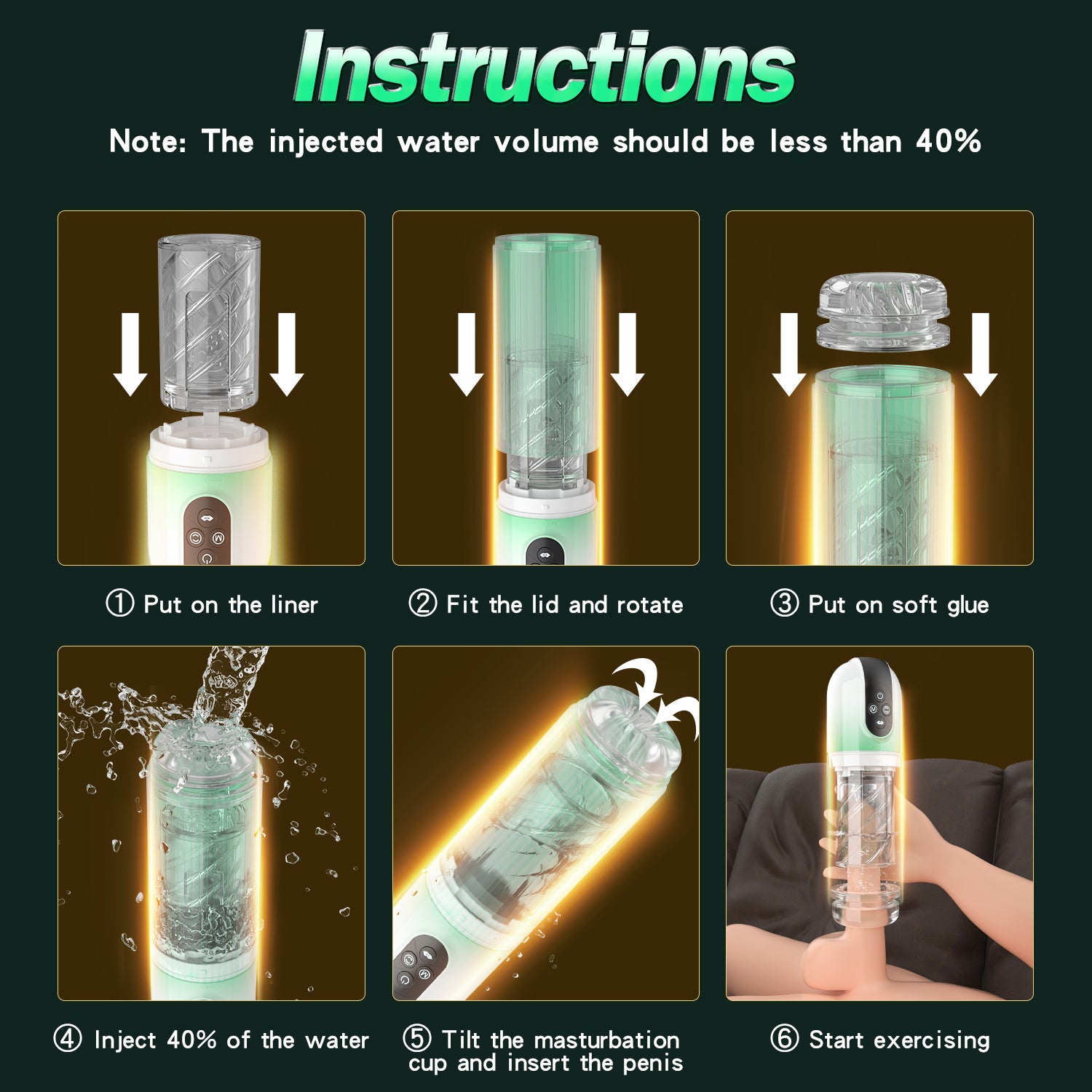 Aierle Masturbation cup for men rotating sucking water bath penis male adult toys8