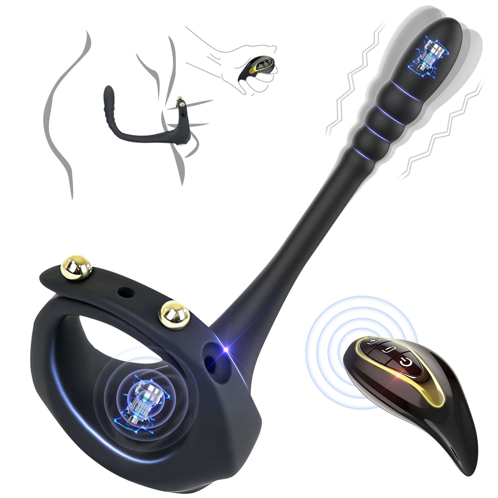 CHIQING Lord of the Rings II remote control Cock ring Anal plug (1)