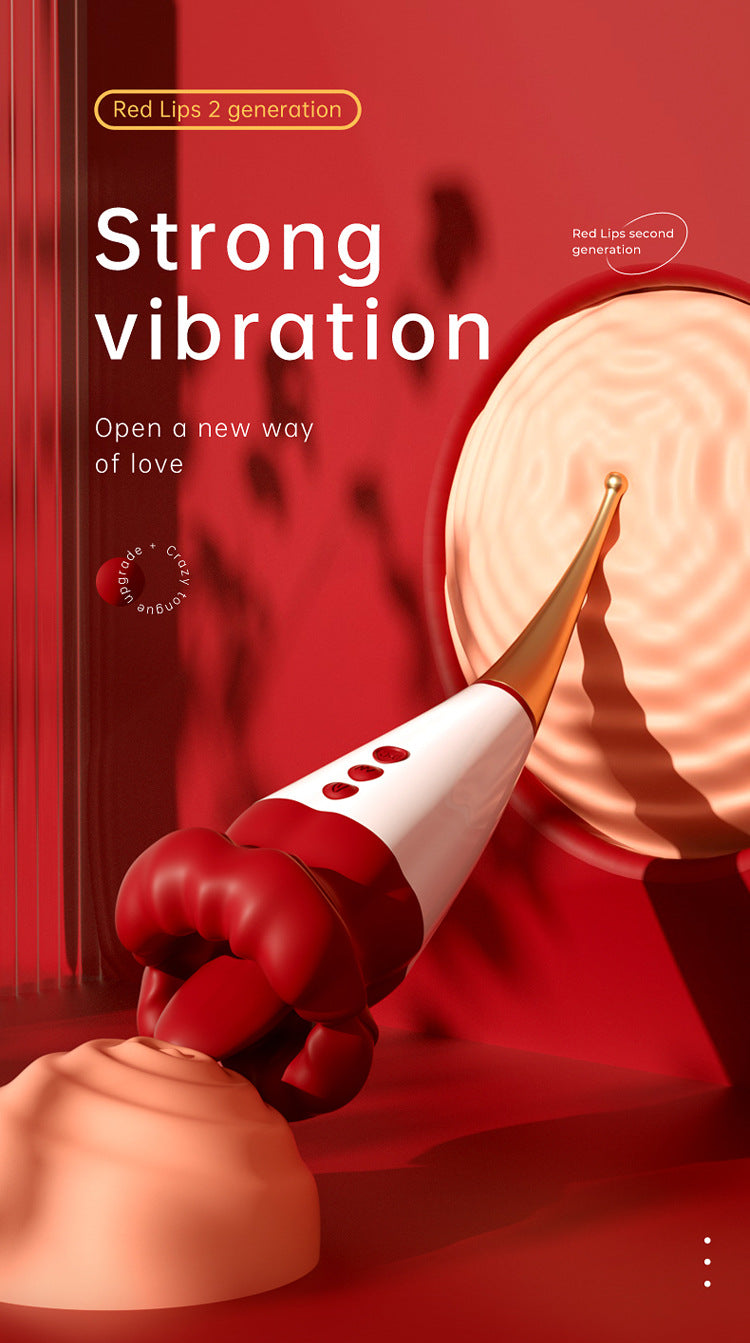 Kiss from a Rose Pro Red Lips 2 generation vibrate tongue lick sway female sex toy1