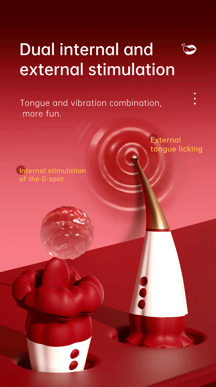 Kiss from a Rose Pro Red Lips 2 generation vibrate tongue lick sway female sex toy20