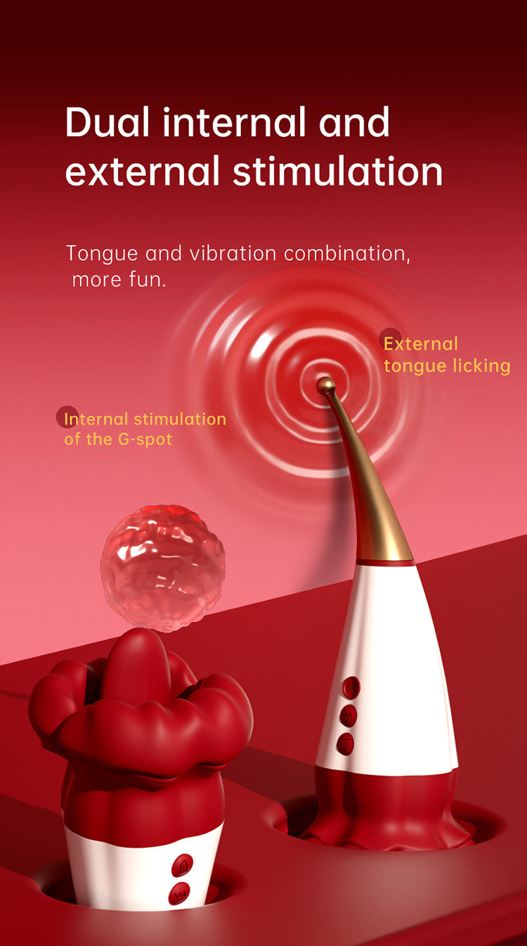 Kiss from a Rose Pro Red Lips 2 generation vibrate tongue lick sway female sex toy3