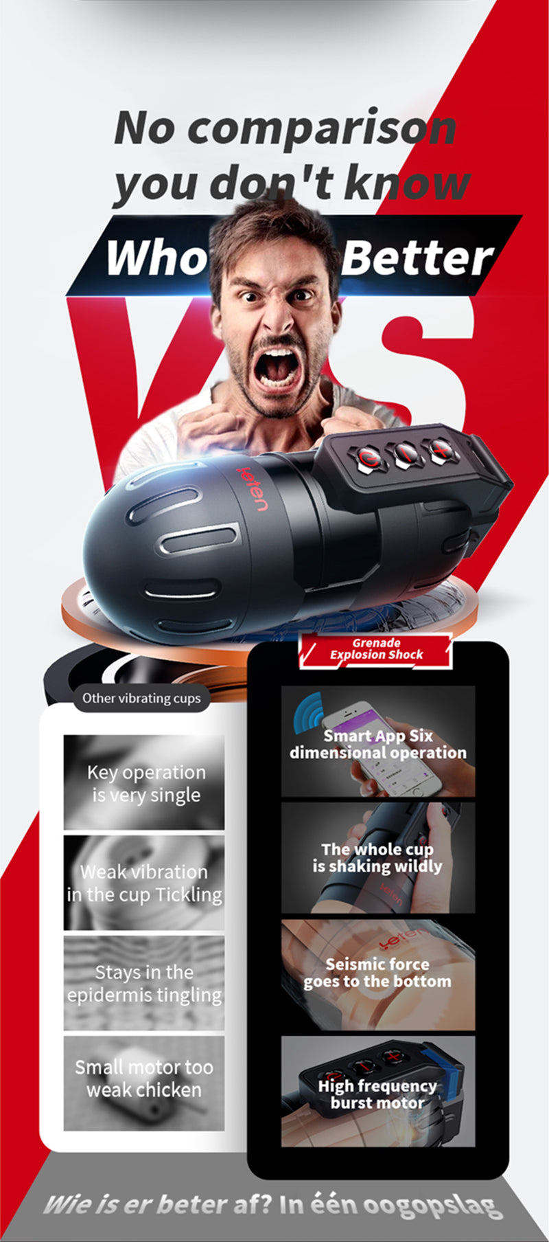 Leten Grenade APP Remote Control Vibrating Male Masturbators-2