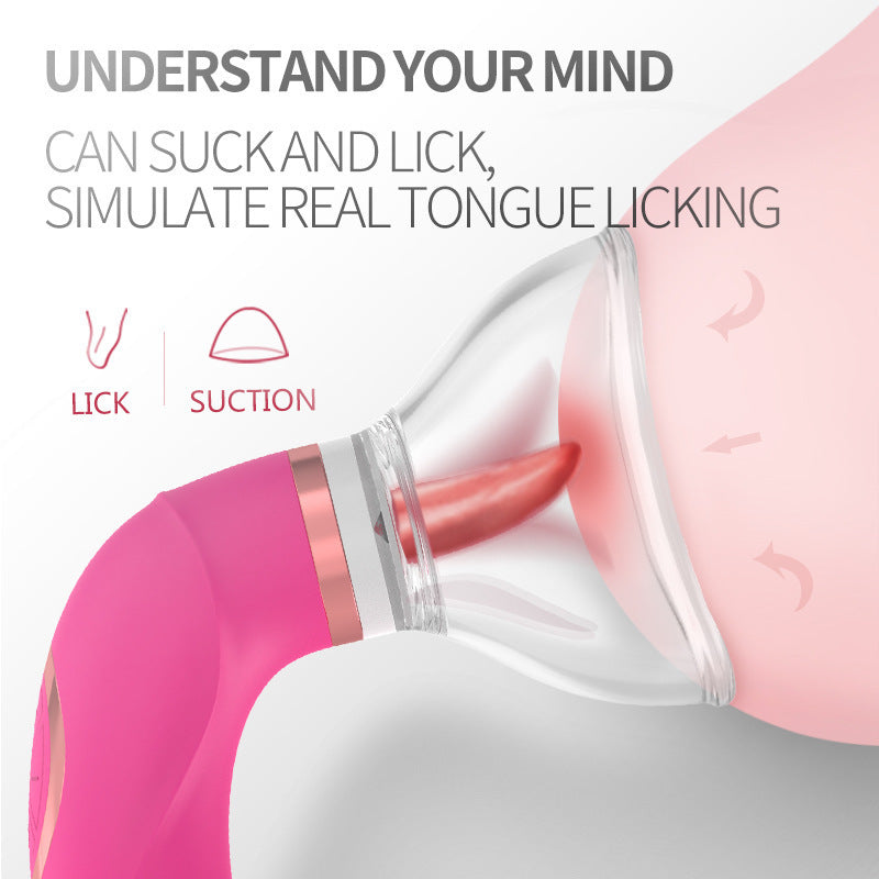 Licking+sucking shake simulate 10 frequency 10 modes vibrator-12