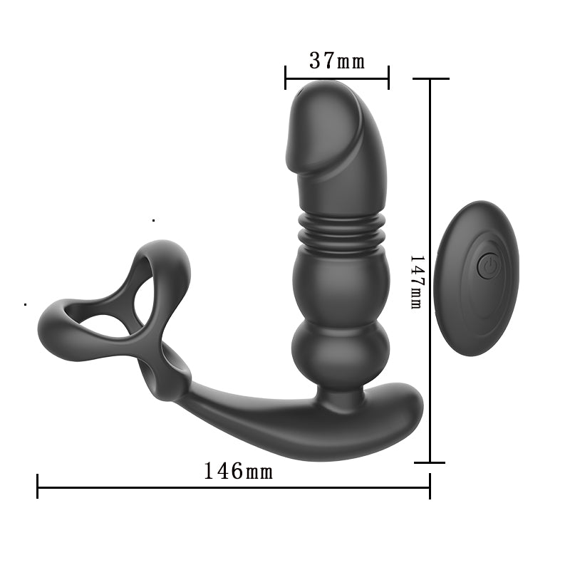 Touch girl Z-SHEN Retractable remote Prostate massager locking ring anal plug for man13