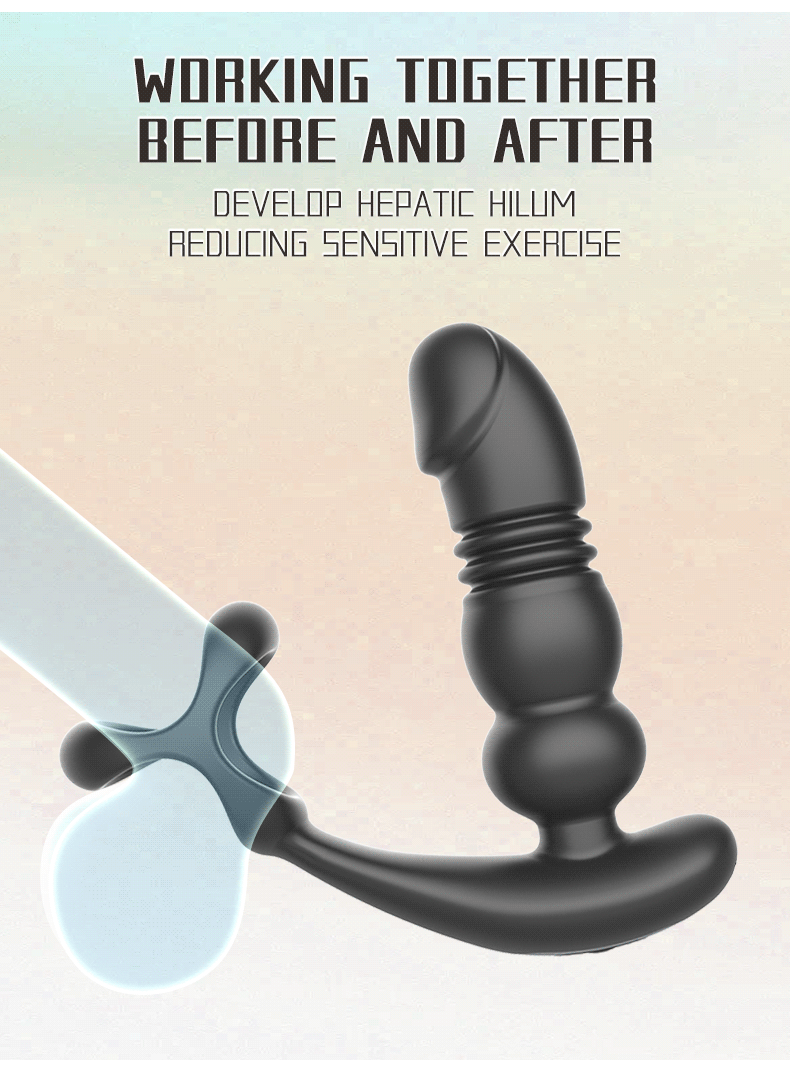 Touch girl Z-SHEN Retractable remote Prostate massager locking ring anal plug for man3