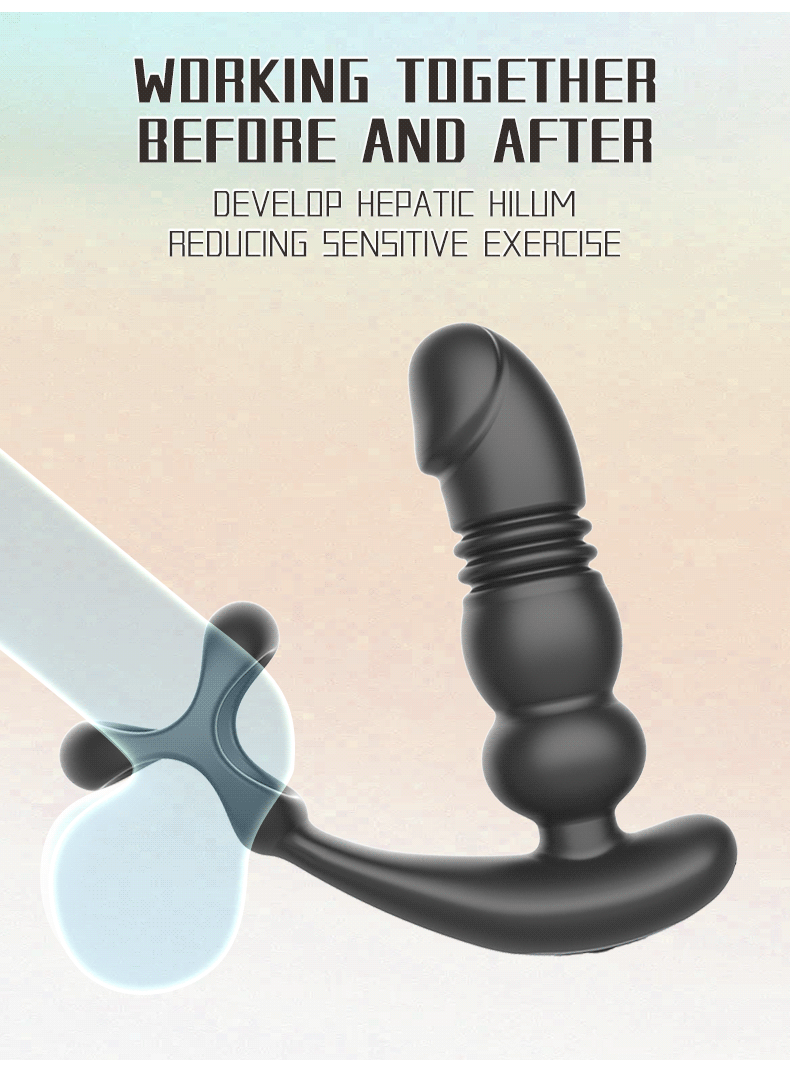 Touch girl Z-SHEN Retractable remote Prostate massager locking ring anal plug for man3