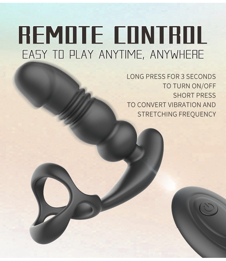 Touch girl Z-SHEN Retractable remote Prostate massager locking ring anal plug for man9