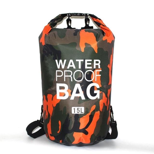 PVC Camouflage Waterproof Backpack Portable Outdoor Sport Rafting Bag River Tracing Swiming Bucket Dry Bag 2L 5L 10L 15L 20L 30L