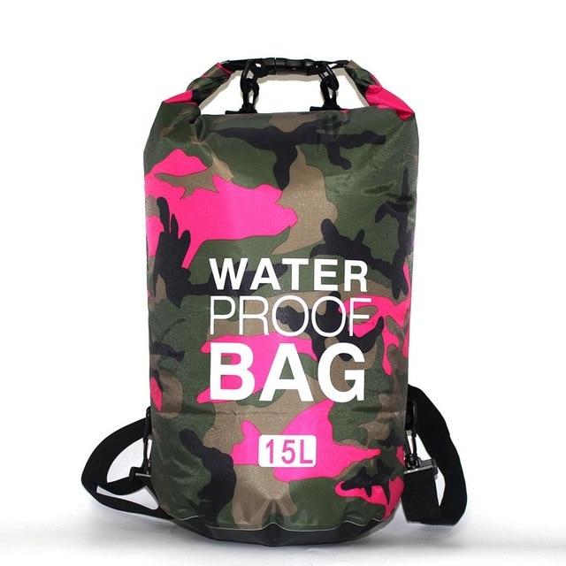 PVC Camouflage Waterproof Backpack Portable Outdoor Sport Rafting Bag River Tracing Swiming Bucket Dry Bag 2L 5L 10L 15L 20L 30L