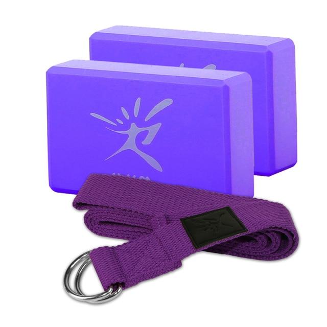 Yoga Blocks Yoga Stretch Strap Set Fitness Exercise Pilates Fitness Bodybuilding Workout GymTraining  Blocks Stretch Belts EVA