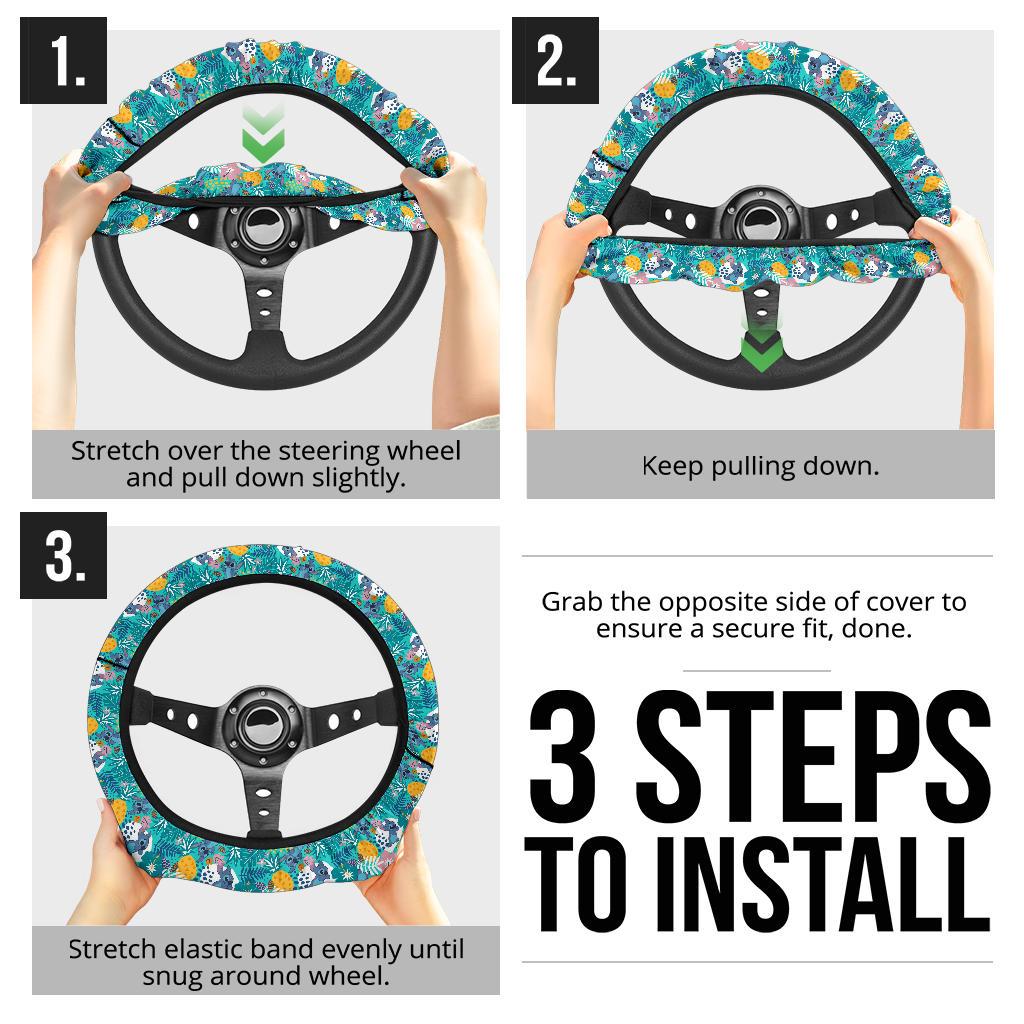 Stitch Hawaii Custom Car Steering Wheel Cover