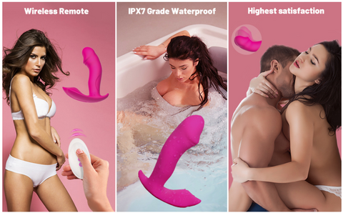 Wearable Panty G Spot Clit Vibrator- Remote Control Invisible Quite Vibrating Panties Waterproof Silicone Dildo Clitoral Stimulator Rechargable Sex Toys for Women and Couples