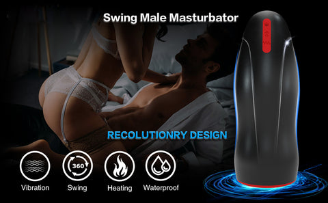 360° Conical Swing Automatic Male Masturbator,3D Textured Heating Male Masturbator Cup Stroker with 3 Swing Modes and 6 Vibration,Silicone Blowjob Pocket Pussy Adult Male Sex Toys for Men