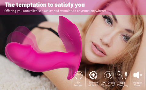 Wearable Panty G Spot Clit Vibrator- Remote Control Invisible Quite Vibrating Panties Waterproof Silicone Dildo Clitoral Stimulator Rechargable Sex Toys for Women and Couples