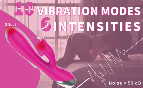 Rabbit Vibrator for Women G Spot Stimulator with 10 Modes 6 Speeds Dual Motors Vibrator Dildo Sex Toy Women Pleasure Vibrating Ball Dildo Vibration Machine Silent Rechargeable Waterproof