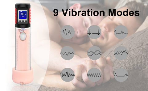 Penis Pump Vacuum with Sleeve - Rechargeable Automatic Training Detachable with 9 Vibration Modes for Male | Masturbator | Dysfunction Enlargement | Sex Toy