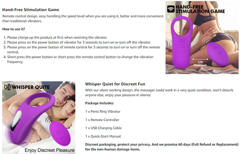 Vibrating Cock Ring, Remote Control 9-Speed Penis Ring Vibrator Medical Silicone Waterproof Rechargeable Powerful Vibration Sex Toy for Male and Couples (Purple)