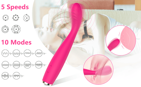 Rose Vibrator, High-Frequency G Spot Clitoris Vibrator with 5 Speeds & 10 Modes - Super Powerful Clitoral Vaginal Stimulator for Quick Orgasm, Vibrating Massager Wand for Women for Sex