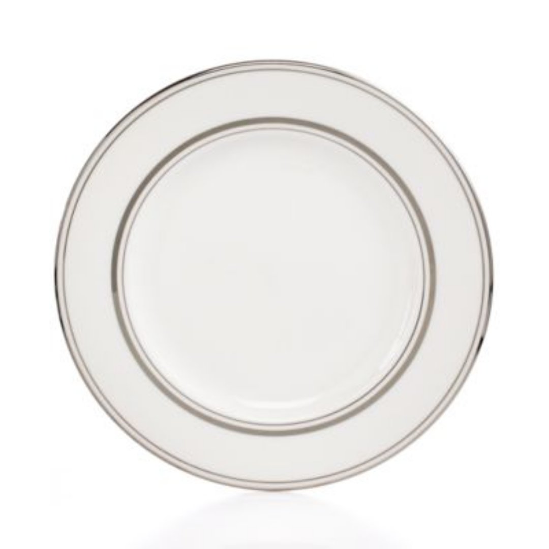 KATE SPADE Library Lane Platinum Bread Butter, Salad, and Dinner Plate