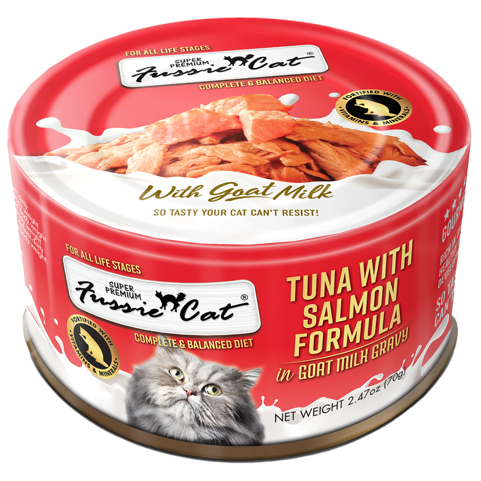 Fussie Cat Tuna Salmon Goat Mlk 2.47oz