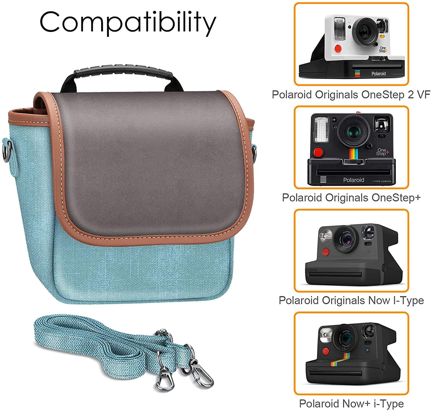 Polaroid OneStep+/OneStep 2 VF Vegan Leather Carrying Bag | Fintie