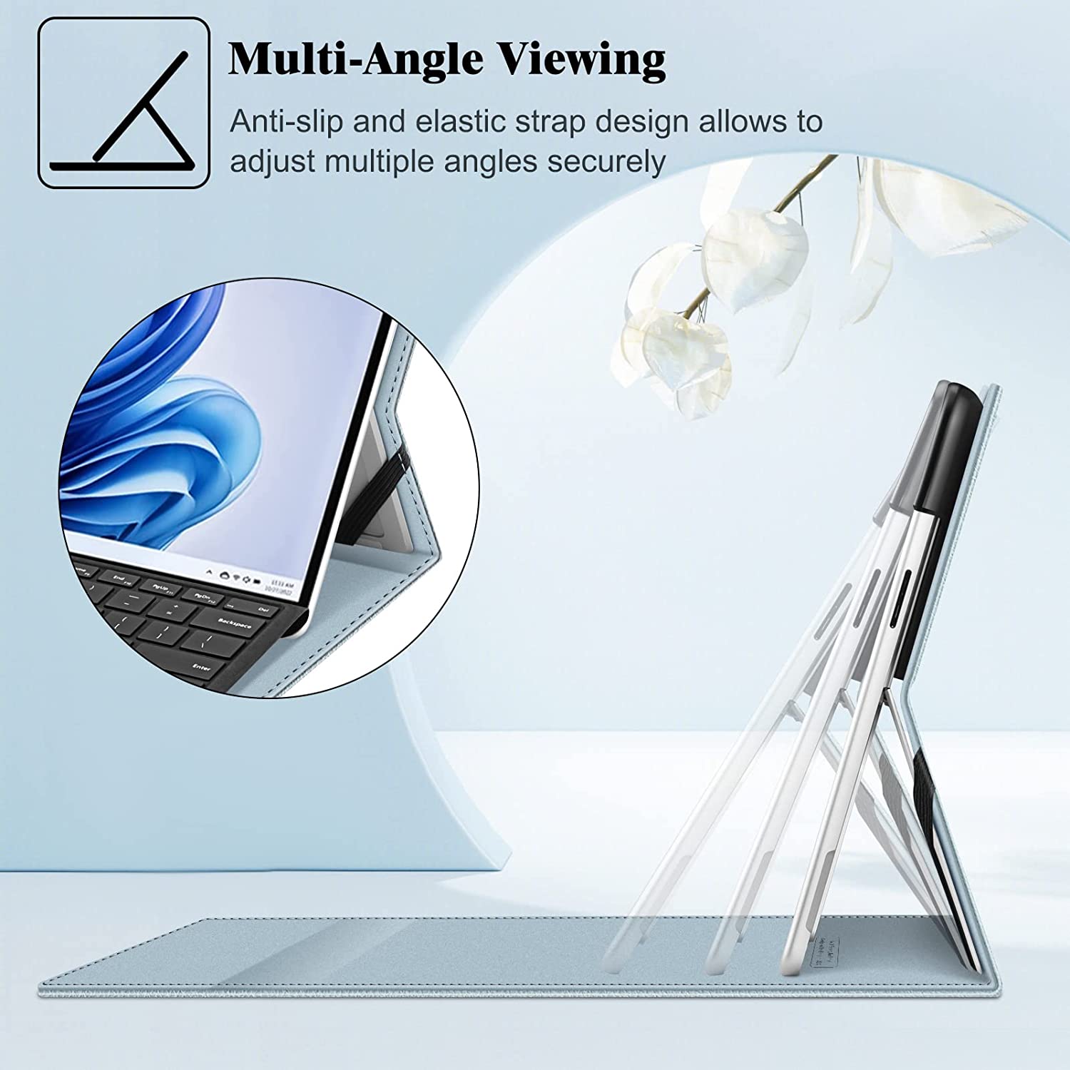 Surface Pro 9 Multi-Angle Viewing Case w/ Pocket and Stylus Holder | Fintie