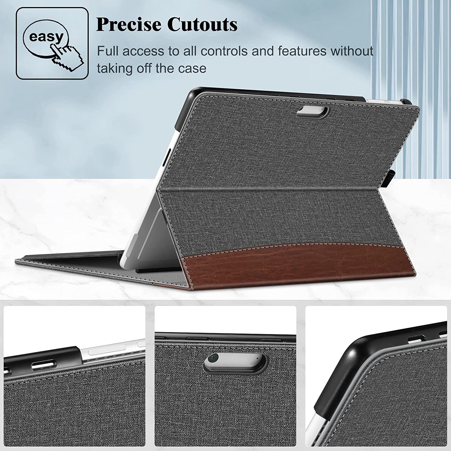 Surface Pro 9 Multi-Angle Viewing Case w/ Pocket and Stylus Holder | Fintie