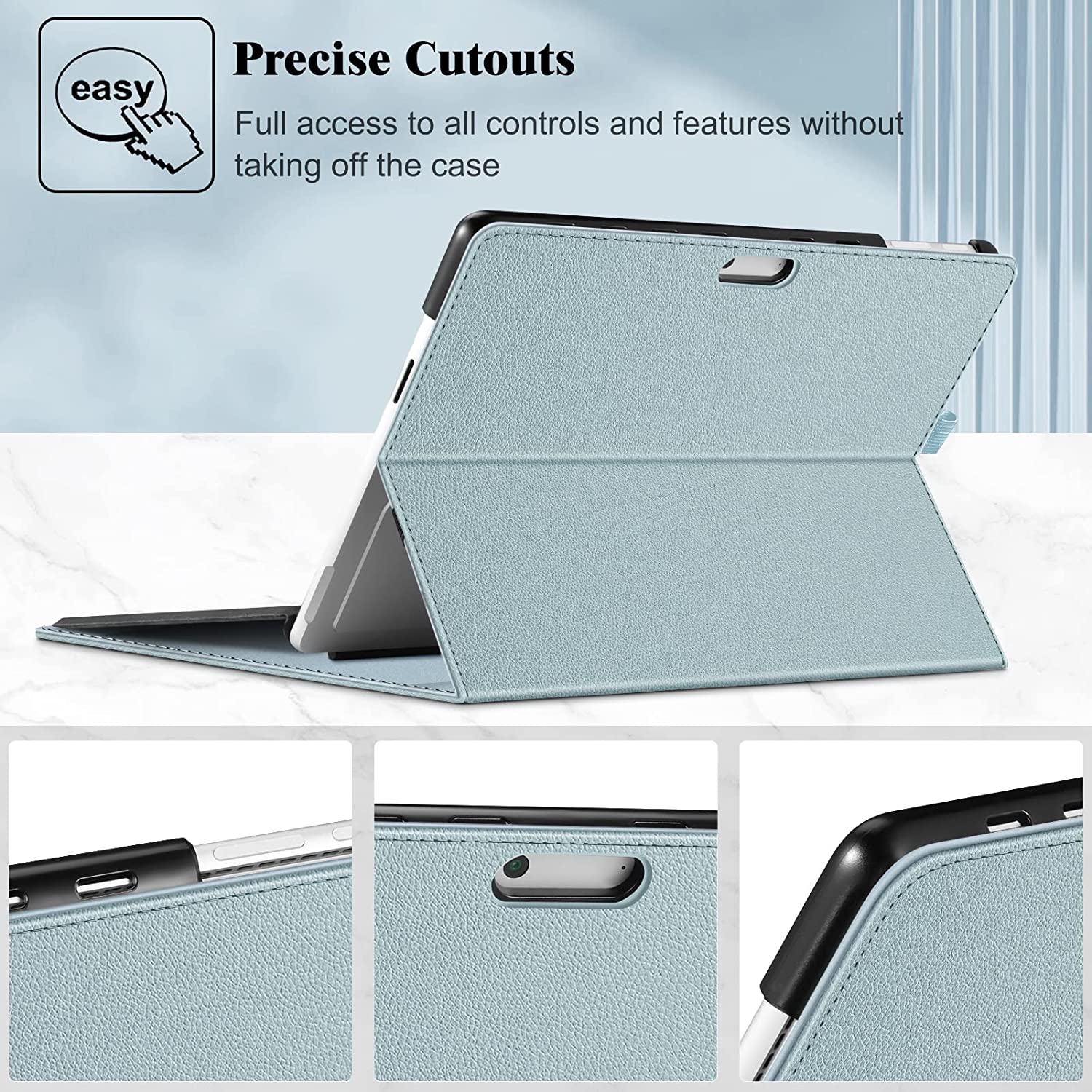 Surface Pro 9 Multi-Angle Viewing Case w/ Pocket and Stylus Holder | Fintie