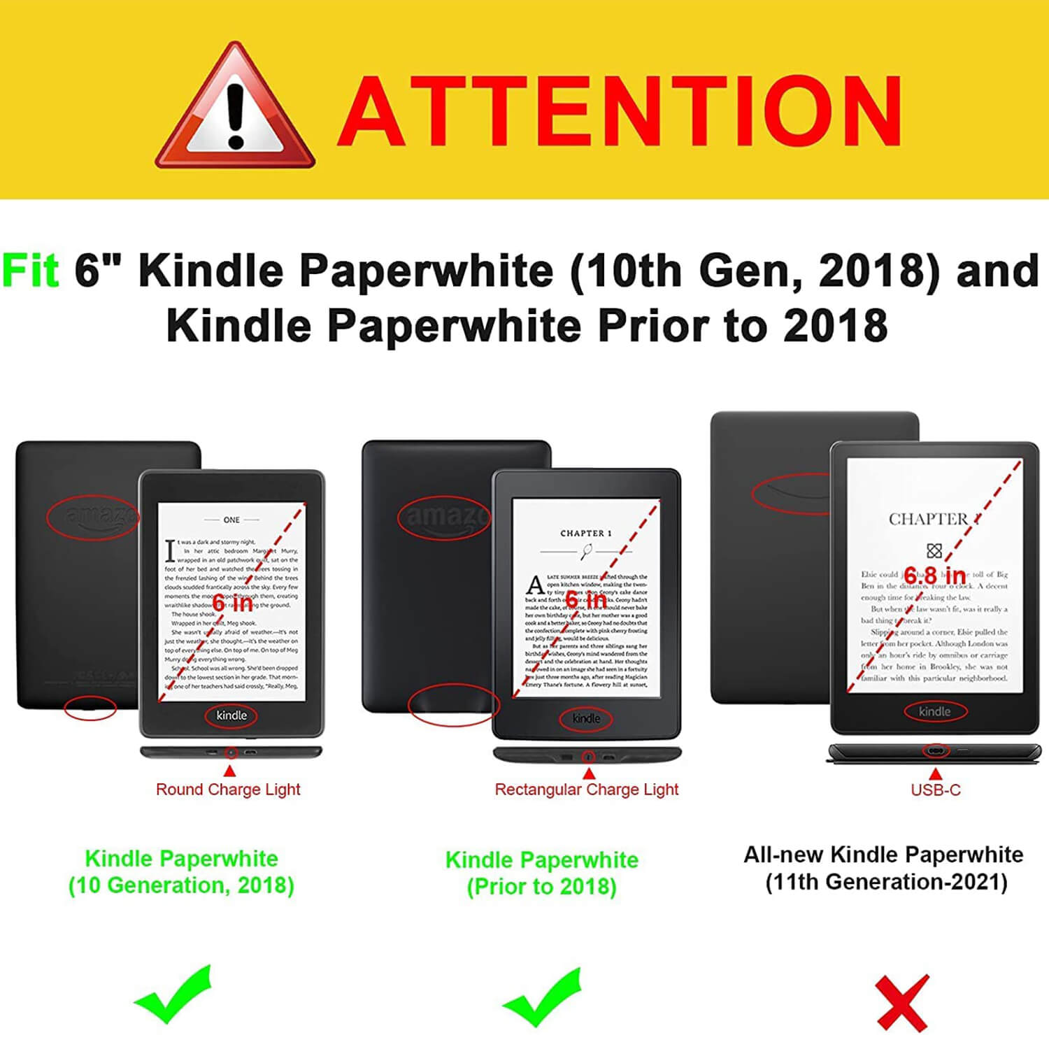 Kindle Paperwhite (10th Gen 2018) PU Leather Sleeve Case | Fintie