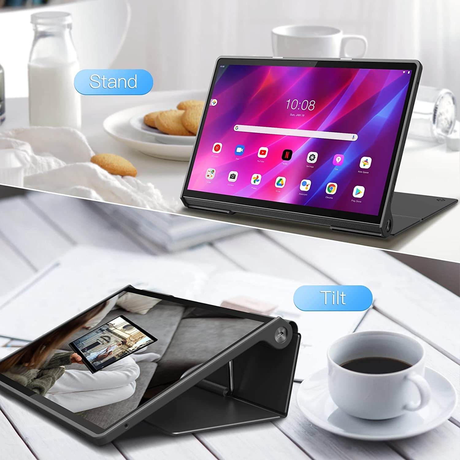 Lenovo Yoga Tab 13 2021 Hybrid Case with Transparent Back | Fintie