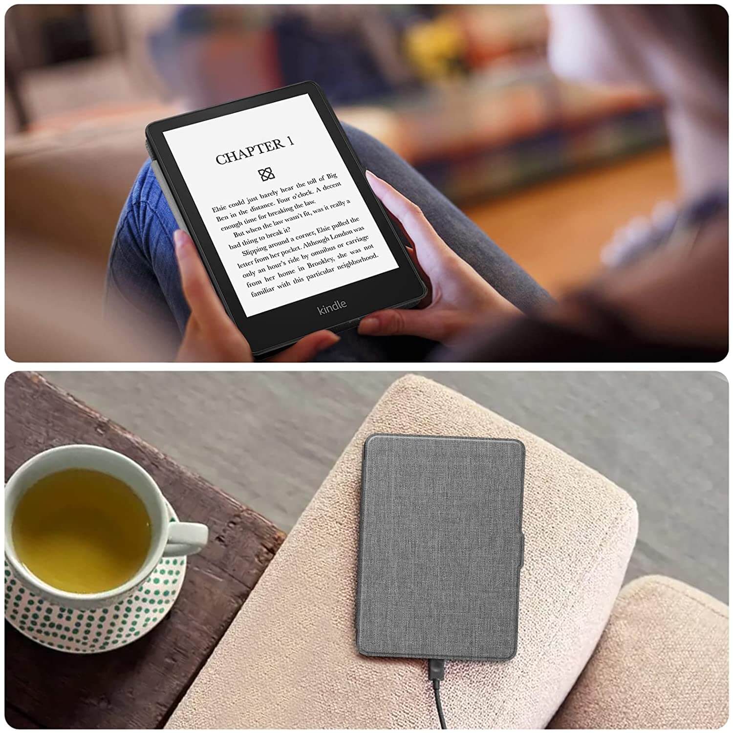 Kindle Paperwhite (11th Gen 2021) SlimShell PU Leather Case | Fintie