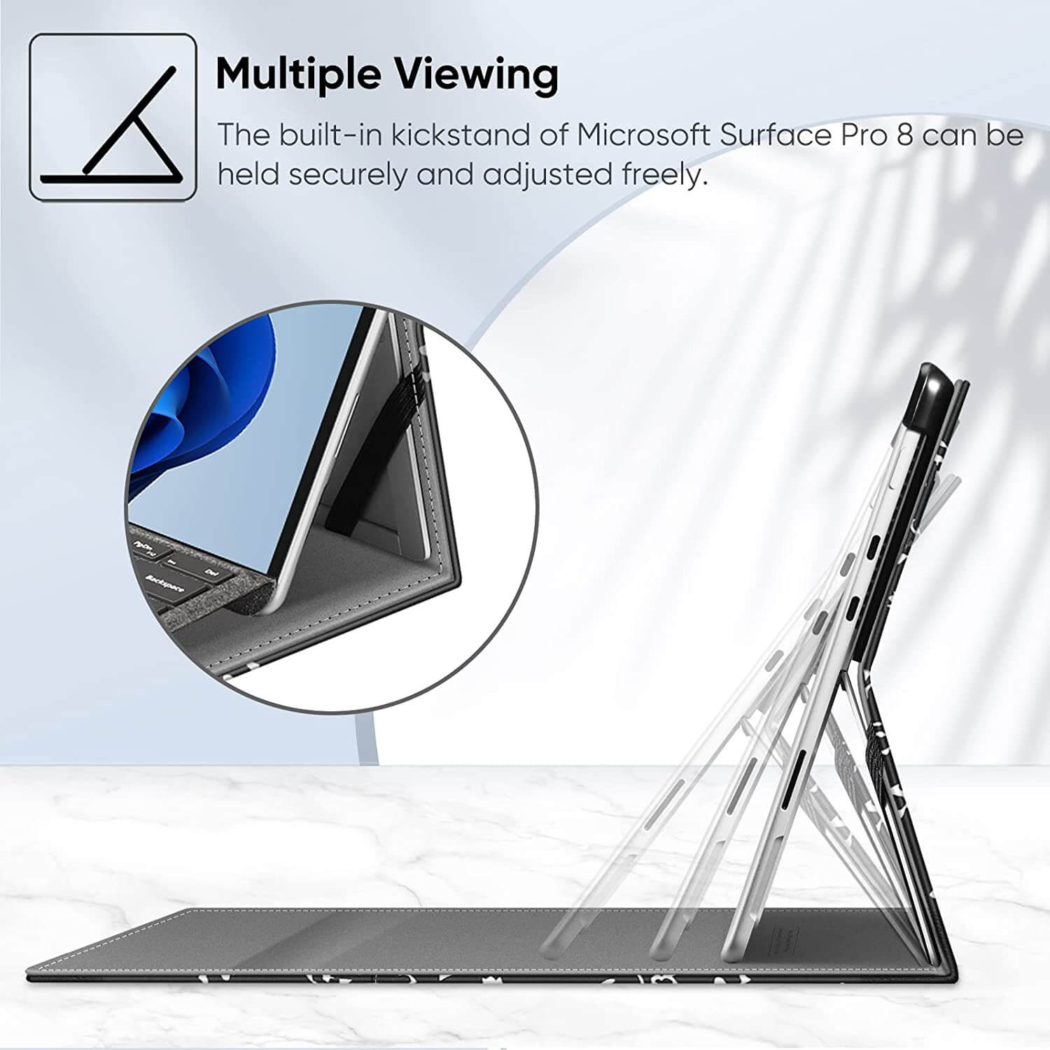 Surface Pro 8 (2021) 13 Inch Multi-Angle Viewing Case | Fintie