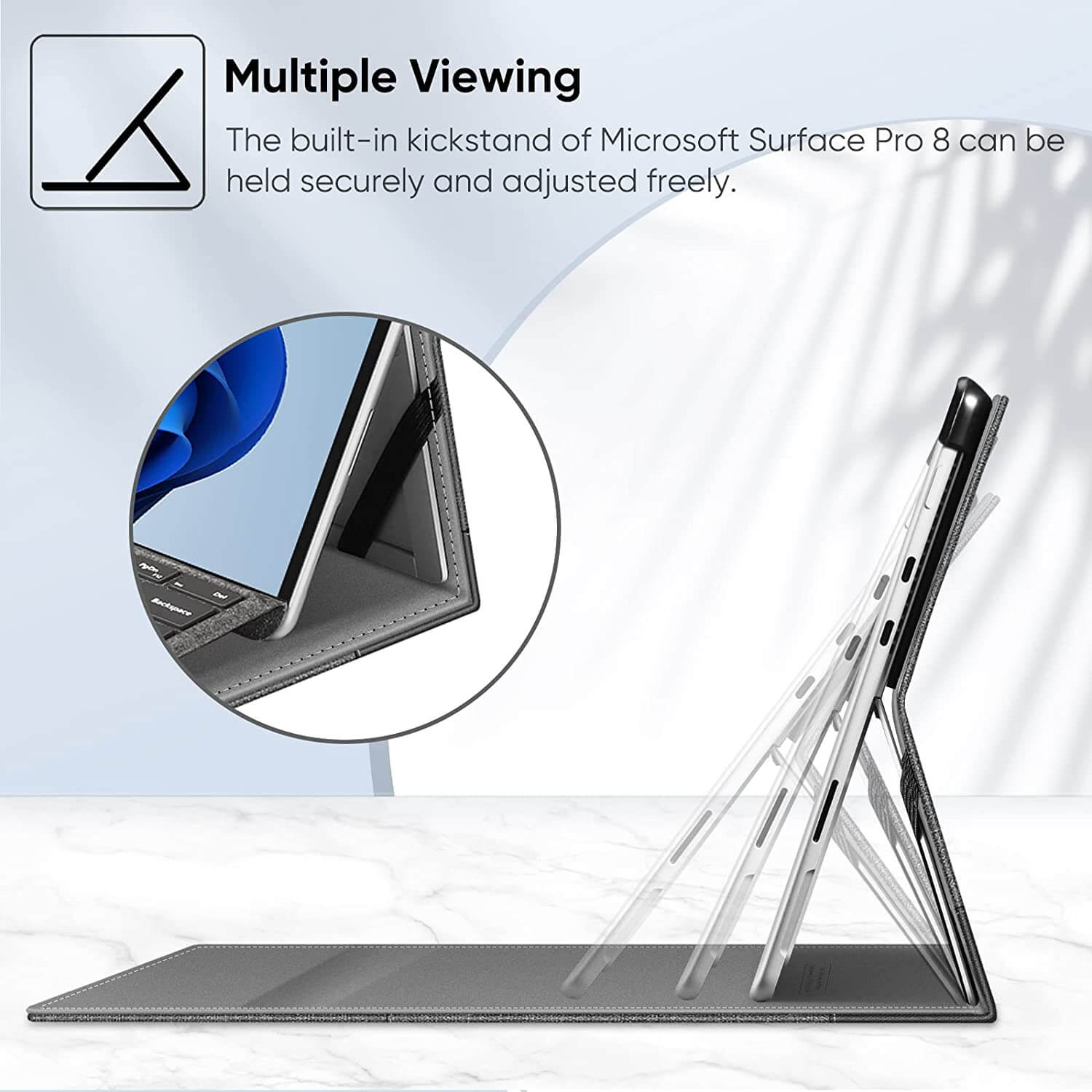 Surface Pro 8 (2021) 13 Inch Multi-Angle Viewing Case | Fintie