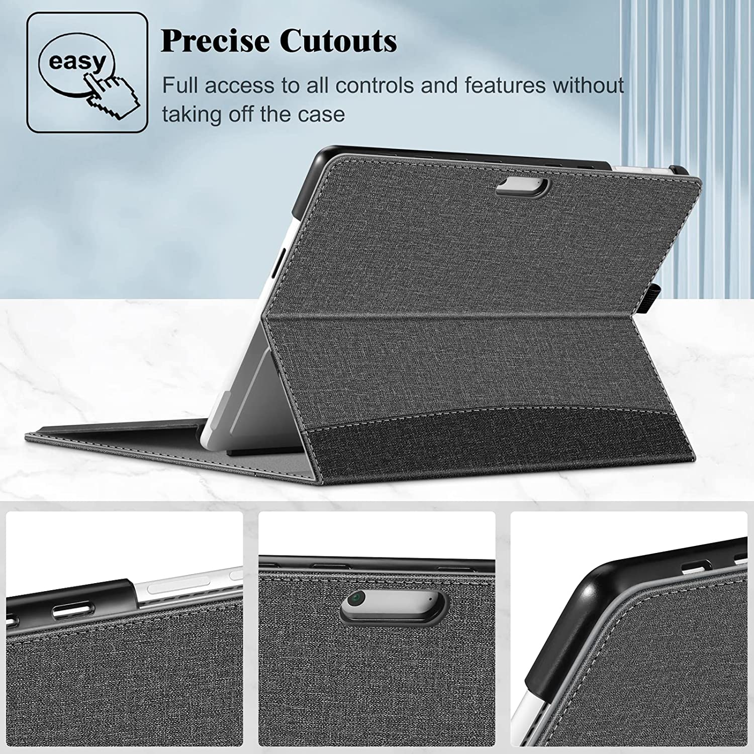 Surface Pro 9 Multi-Angle Viewing Case w/ Pocket and Stylus Holder | Fintie