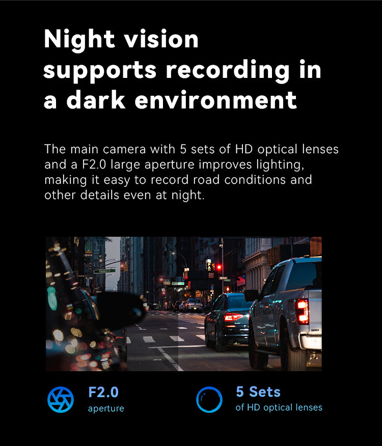 Night vision supports recording in a dark environment