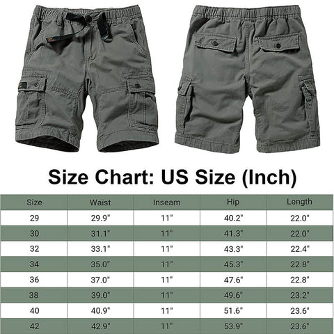 cargo short size chart