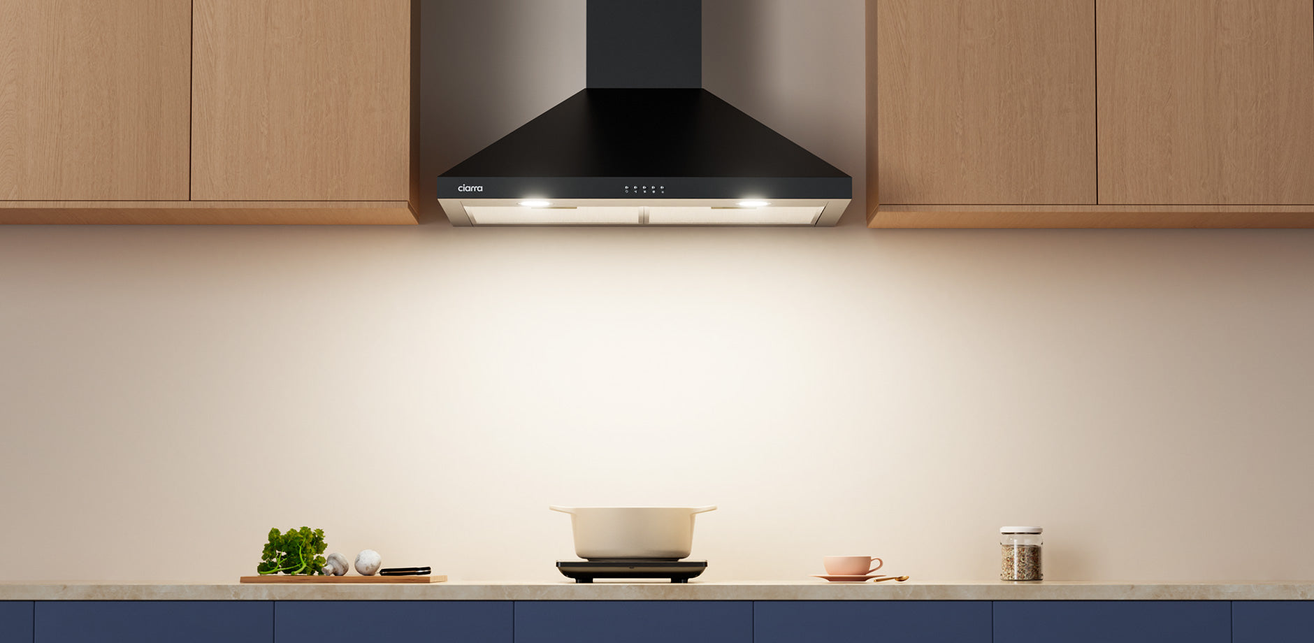 CIARRA Wall Mount Cooker Hood with 3-speed Extraction CAB75206P-OW CIARRA Wall Mount Cooker Hood with 3-speed Extraction CAB75206P-OW