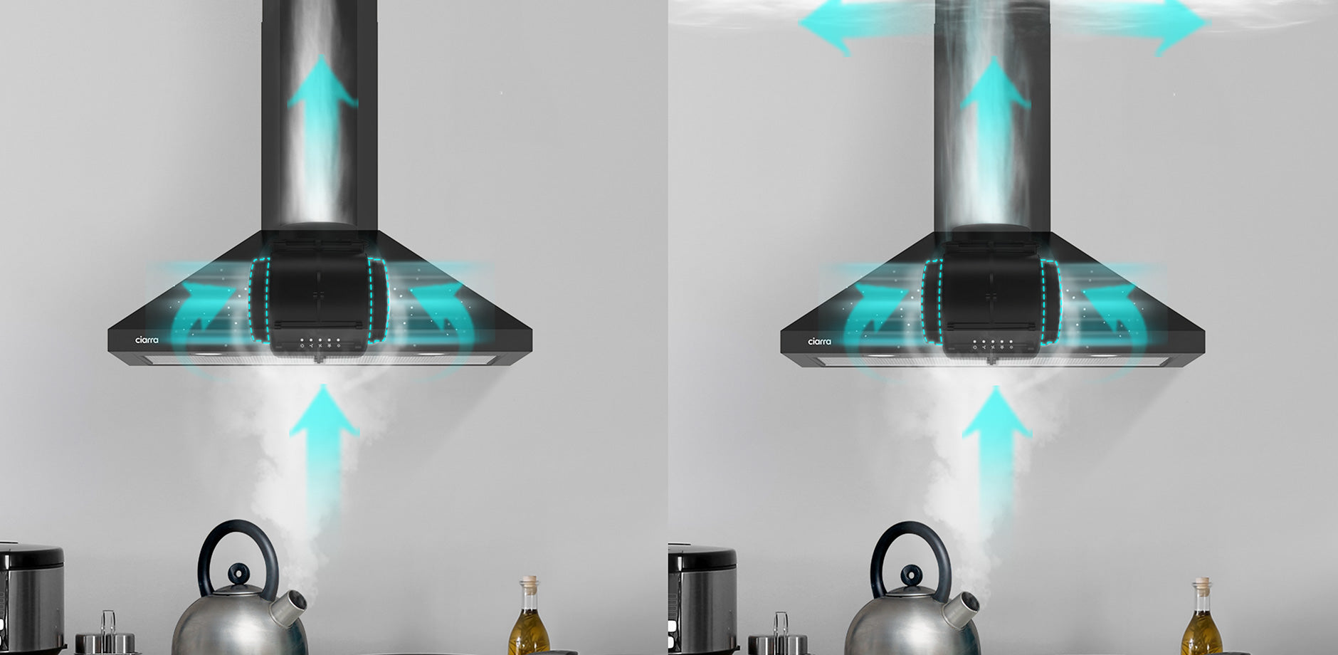 CIARRA Wall Mount Cooker Hood with 3-speed Extraction CAB75206P-OW CIARRA Wall Mount Cooker Hood with 3-speed Extraction CAB75206P-OW