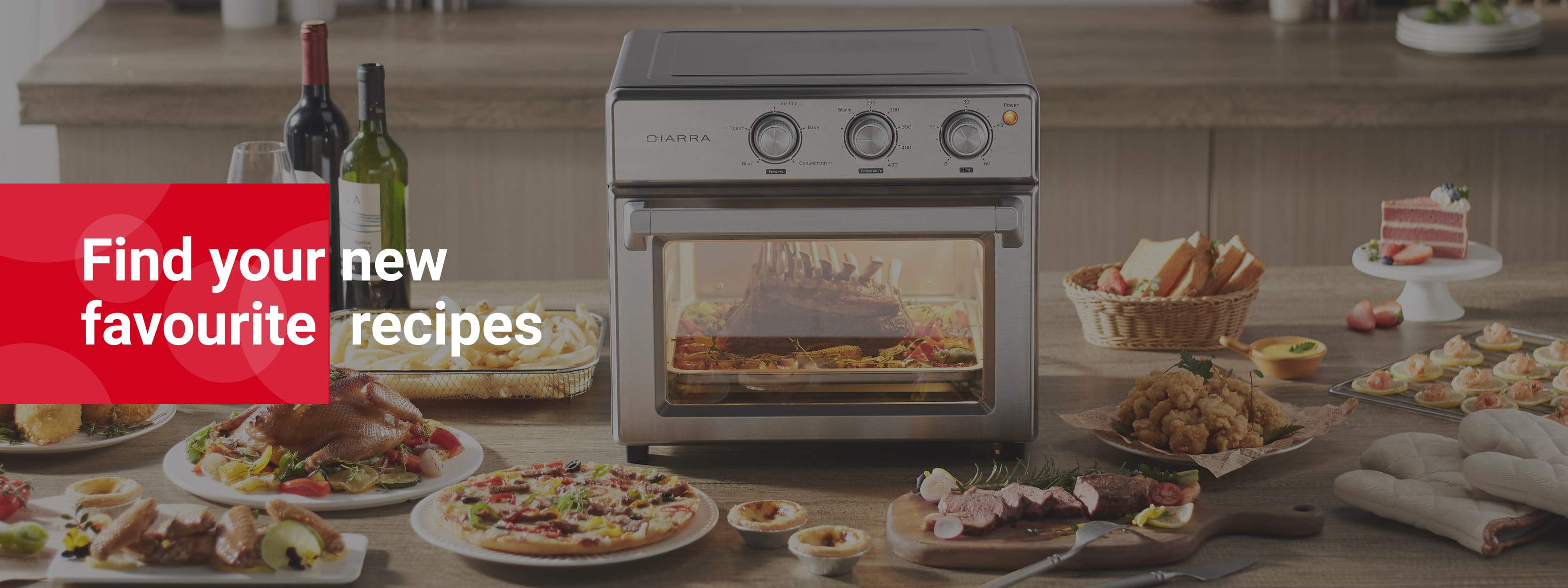 CIARRA 6-in-1 Air Fryer Oven with 24L CATOSMC01-OW