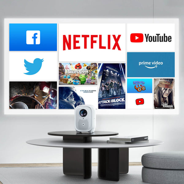 Facebook, Twitter, Youtube, Amazon Prime, Browser pre-installed in ZEEMR Q1 Pro Netflix Certified Home Projector